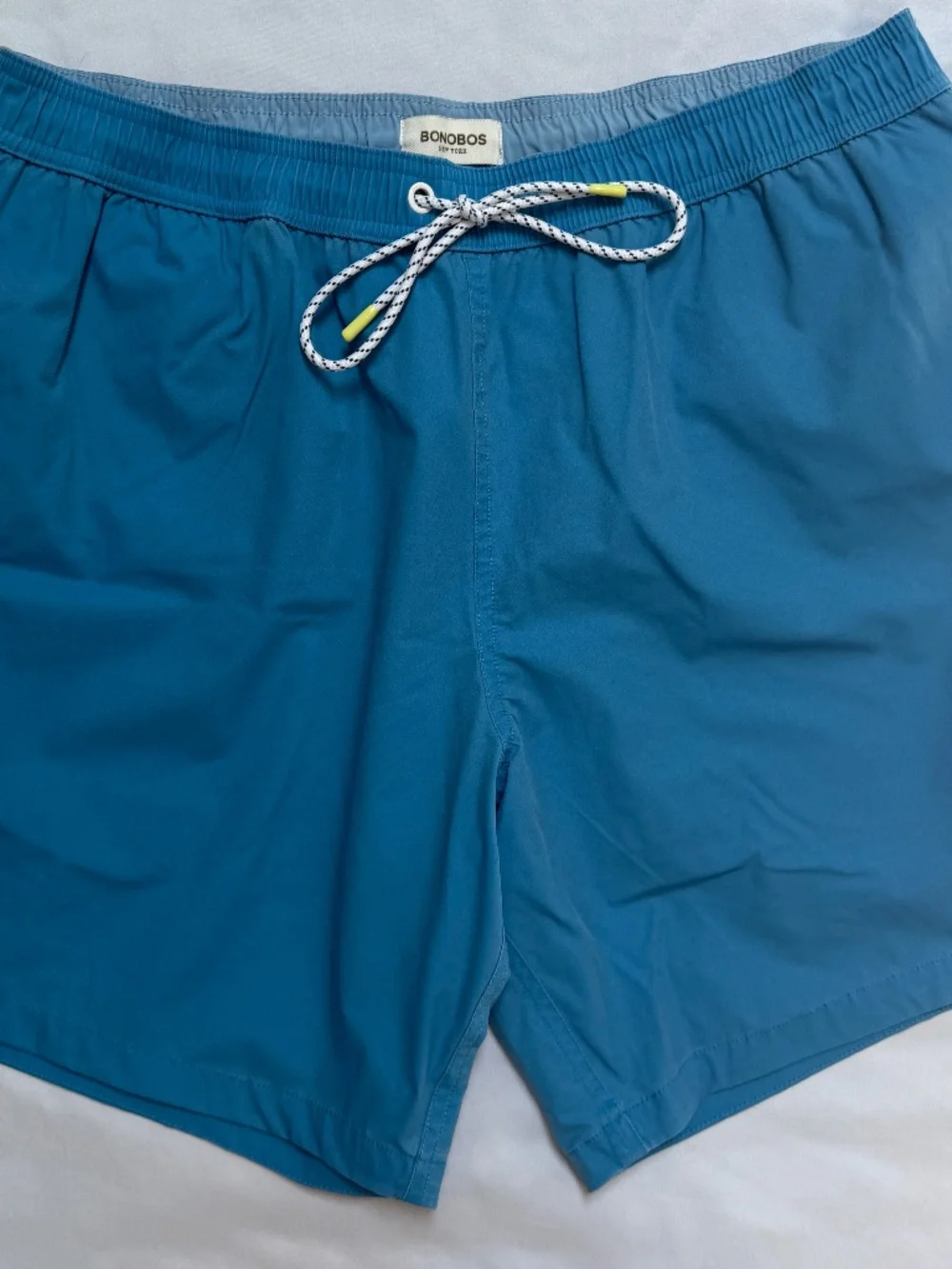 Bonobos Riviera Recycled Swim Trunks Mens L 7in Sun Faded Sea Blue NWOT